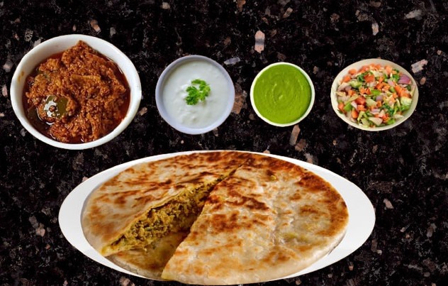 Chicken Keema Paratha / Pan plano relleno de Pollo picado !!