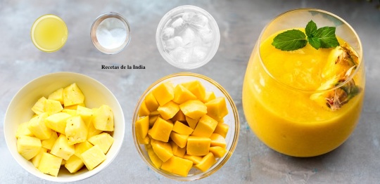 Cómo hacer bebida de Mango y Piña