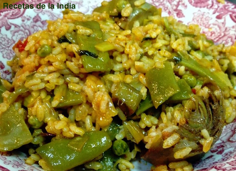 Paella de Verduras Estilo Indio