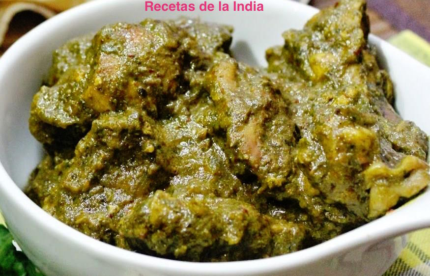 Chicken in Palak (Pollo frito en salsa de Espinacas)